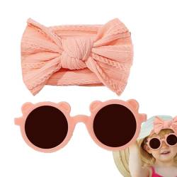 Aibyks Stirnbandschleifen für Babys, Neugeborenen-Stirnbandschleifen,Brillen und Stirnbänder für Babys - Baby-Nylon-Stirnbänder und Sonnenbrillen, elastische Haarbänder mit Haarschleife, Haarschmuck von Aibyks