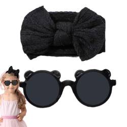 Aibyks Stirnbandschleifen für Babys, Neugeborenen-Stirnbandschleifen | Brillen und Stirnbänder für Babys | Baby-Mädchen-Schleifen-Stirnband-Sonnenbrillen-Set, Nylon-Haarbänder, Schleife, elastisches von Aibyks