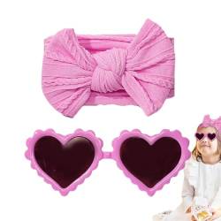 Aibyks Stirnbandschleifen für Babys, Neugeborenen-Stirnbandschleifen - Stirnbänder und Sonnenbrillen für Neugeborene | Weiche Nylon-Baby-Stirnbänder mit Sonnenbrille, Baby-Mädchen-Stirnbänder mit von Aibyks