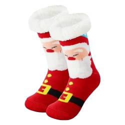 Damen Flauschige Socken,Home Wintersocken für kaltes Wetter | Atmungsaktive warme Socken, Weihnachts-Knöchel-Crew-Thermosocken für Mädchen Aibyks von Aibyks