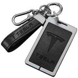 Aicharynic Schlüsselkartenhalter für Tesla Model 3, Modell Y Silikon Schlüsselanhänger Kartenhalter Schlüssel Tesla Zubehör, Silberrahmen von Aicharynic