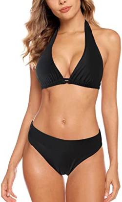 Aidotop DaSen Bikini Set Triangel Badeanzug Strand Ties Zweiteiliger BadeSode Bikinihose（20Black，S） von Aidotop