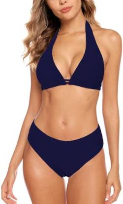 Aidotop Damen Bikini Set Triangel Badeanzug Strand Ties Zweiteiliger Bademode Bikinihose（31Purplish Blue,XL von Aidotop