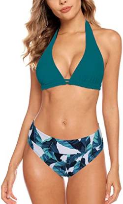 Aidotop Damen Bikini Set Triangel Badeanzug Strand Ties Zweiteiliger Bademode Bikinihose（Dark Green,S von Aidotop