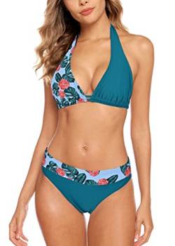 Aidotop Damen Bikini Set Triangel Badeanzug Strand Ties Zweiteiliger Bademode Bikinihose（Green,L） von Aidotop