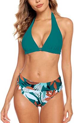 Aidotop Damen Bikini Set Triangel Badeanzug Strand Ties Zweiteiliger Bademode Bikinihose（Light Green,L von Aidotop