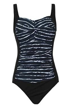 Aidotop Damen Einteilige Badeanzug Monokini Verstellbarer Schultergurt Badeanzüge Falten Bademode Schwimmanzug(L, Stripe) von Aidotop