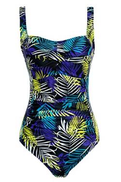 Aidotop Damen Einteilige Badeanzug Monokini Verstellbarer Schultergurt Badeanzüge Falten Bademode Schwimmanzug (14Grass, XL) von Aidotop