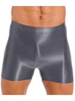 Aiihoo Herren Glänzende Leggings Strumpfhose Laufhosen Sportleggings Atmungsaktiv Funktionsunterhose Tights Shorts Kurz Hose Kompressionshose Badeshorts Grau C L von Aiihoo