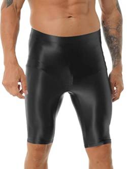 Aiihoo Herren Glänzende Leggings Strumpfhose Laufhosen Sportleggings Atmungsaktiv Funktionsunterhose Tights Shorts Kurz Hose Kompressionshose Badeshorts Schwarz A M von Aiihoo