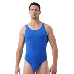 Aiihoo Herren Kurzarm/Ärmellose Bodysuit Einteilige Unterwäsche Männerbody Sportbody Fitness Overall Unterhemd Wrestling Singlet Body Sportwear Stringbody Navy Blau XL von Aiihoo