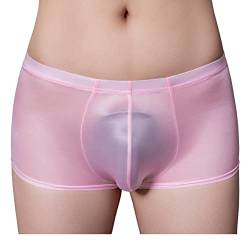 Aiihoo Herren Sissy Slip Satin Bikini Briefs Underpants T-Rücken Schlüpfer Höschen Atmungsaktive Unterhose Erotik Dessous Unterwäsche Type B Rosa Einheitsgröße von Aiihoo