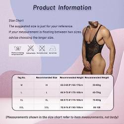 Aiihoo Herren Transparent Body Ärmellos Bodysuit Spitze Overall Tanga Thong Reizwäsche Nachtwäsche Clubwear Weißer Diamant XXL von Aiihoo