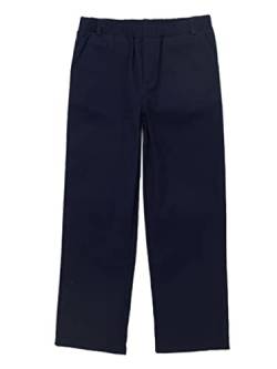 Aiihoo Kleinkinder Jungen Chino Hose Stoffhose Anzughose Anzug Pants Slim Fit Regular Freizeithose Formell Hochzeit Party Kleidung Navy Blau 134-140 von Aiihoo