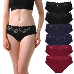 Aijolen Unterhose Baumwolle Damen Schwarz Weiß Bikinis Taillenslips Damen Midi Taille Slip Baumwolle Bequeme Unterwäsche von Aijolen