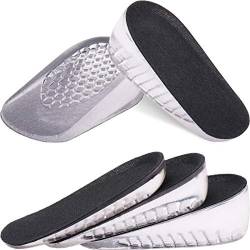 Ailaka 1 Paar Gel Höhe erhöhen Einlegesohlen, unsichtbare Schuh hebt Inserts, elastische Shock Absorption Heel Cushion Pads 3 Höhen für Männer & Frauen von Ailaka