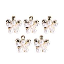 Ailan 10 Stück Mini Perlen Haarspangen, kleine mit Perlen, Haarnadel, Metall, dekorative Accessoires, für Damen und Mädchen, Hochzeit, 5Stk von Ailan