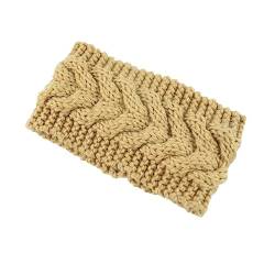 Ailan Damen Winter Stirnband, gehäkelt, elastisch, breit, warm, klobig, Damen Ohrenschützer, Gesichtsbedeckung, Haarschmuck für Frauen, Leicht gebräunt von Ailan