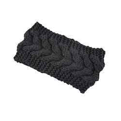 Ailan Damen Winter Stirnband, gehäkelt, elastisch, breit, warm, klobig, Damen Ohrenschützer, Gesichtsbedeckung, Haarschmuck für Frauen, Schwarz von Ailan