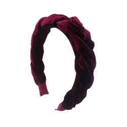 Ailan Leichtes Haarband für Mädchen, rutschfest für einen bequemen und stilvollen Look. Haar Accessoires, Stoff Haarband Stirnband, Weinrot von Ailan