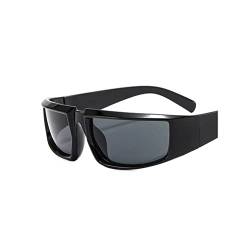 Ailan Sonnenbrille Visuell Modisch Farbton Helligkeit Dunkel Brille Freizeit Shopping, Schwarzgrau von Ailan