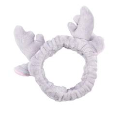 Ailan Spa Stirnband – weich und angenehm zu tragen, elastisch und dehnbar, niedliche Schleife, Tierohren Haarbänder, Flanell Stirnband, Grau von Ailan