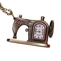 Vintage Nähmaschine Form Quarz Nähmaschine Watch Uhr Kette Legierung Analog Armbanduhr Uhr Anhänger Halskette Geschenk von Ailan