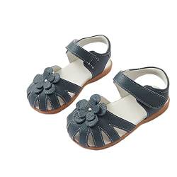 AILEESE Baby Kleinkind Kind Wenig Mädchen Aus Echtem Leder Weich Geschlossene Zehe Mode Sandalen Sommer Badeschuhe (Kleinkind/Little Kid/Big Kid) von Aileese