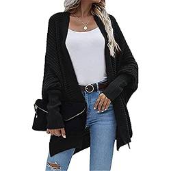 Ailovone Damen Langarm Lange Strickjacke Frauen Leicht Dünn Strickmantel Fledermausärmel Cardigan Lose Lässige Strickjacke Elegante Strickjacken Casual Top Tunika von Ailovone