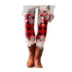 Ailovone Damen Weihnachten Printed Leggings Warme Hose Freizeithose Weihnachten Muster Thermo Leggings Winter Hosen Gemütlich Hausanzug Hose für Mädchen von Ailovone