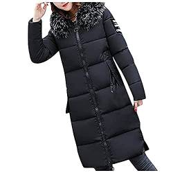 Ailovone Winterjacke Damen Wintermantel Lang Damen Winter Warm Steppmantel Parka mit Kapuze Slim Fit Reißverschluss Daunenjacke Damenmantel Dicke Outdoorjacke von Ailovone