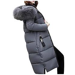 Ailovone Winterjacke Damen Wintermantel Lang Damen Winter Warm Steppmantel Parka mit Kapuze Slim Fit Reißverschluss Daunenjacke Damenmantel Dicke Outdoorjacke von Ailovone