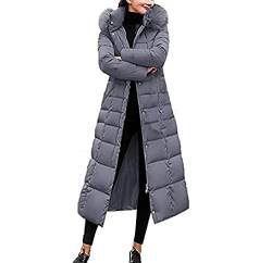 Ailovone Winterjacke Damen Wintermantel Lang Damen Winter Warm Steppmantel Parka mit Kapuze Slim Fit Reißverschluss Daunenjacke Damenmantel Dicke Outdoorjacke von Ailovone