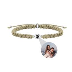 Aina Lighting Personalisierte Foto Armband mit Bild im Stein benutzerdefinierte Kreis Foto Armband Memorial Projektion Armband Geschenke für Männer, Frauen, Paar, Freunde von Aina Lighting