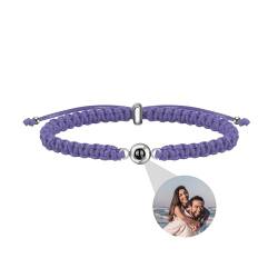 Aina Lighting Personalisierte Foto Armband mit Bild im Stein benutzerdefinierte Kreis Foto Armband Memorial Projektion Armband Geschenke für Männer, Frauen, Paar, Freunde von Aina Lighting