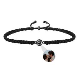 Aina Lighting Personalisierte Foto Armband mit Bild im Stein benutzerdefinierte Kreis Foto Armband Memorial Projektion Armband Geschenke für Männer, Frauen, Paar, Freunde von Aina Lighting