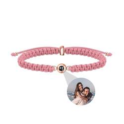 Aina Lighting Personalisierte Foto Armband mit Bild im Stein benutzerdefinierte Kreis Foto Armband Memorial Projektion Armband Geschenke für Männer, Frauen, Paar, Freunde von Aina Lighting