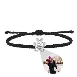 Aina Lighting Personalisiertes Armband mit Foto Benutzerdefinierte Projektionsarmband mit Bild im Stein Hundepfote Foto Projektions Armband Geschenke für Frauen Mädchen Haustierliebhaber von Aina Lighting