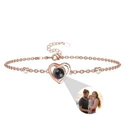 Personalisierte Armband mit Foto benutzerdefinierte Herz Armband mit Bild im Stein Speicher Foto Armband Ich liebe dich Armband 100 Sprachen Geschenke für Frauen von Aina Lighting