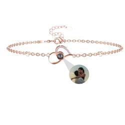 Personalisierte Foto Armbänder für Frauen benutzerdefinierte Herz Armband mit Foto im Stein Foto Projektion Armband Ich liebe dich Armband 100 Sprachen Weihnachten Jahrestag Geburtstag Geschenk von Aina Lighting