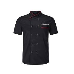 Personalisierte Kochjacke benutzerdefinierte bestickt Chef Mantel schwarz weiß Kurzarm Chef Shirt Hotel Küche Restaurant Arbeit Uniform für Männer Frauen von Aina Lighting