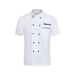 Personalisierte Kochjacke benutzerdefinierte bestickt Chef Mantel schwarz weiß Kurzarm Chef Shirt Hotel Küche Restaurant Arbeit Uniform für Männer Frauen von Aina Lighting