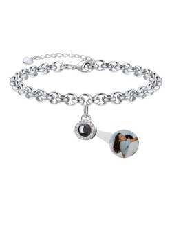 Personalisierte Kreis Foto Armband benutzerdefinierte Projektion Armband mit Bild im Stein Foto Projektion Armband Ich liebe dich Armband 100 Sprachen Weihnachten Jahrestag Geburtstag Geschenk von Aina Lighting