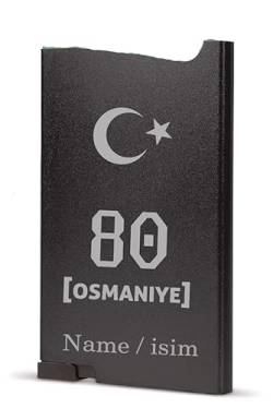 Osmaniye Kreditkartenetui mit Namen aus Aluminium Personalisiert Portmonee von Aina