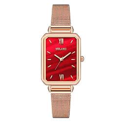 Ainiyo Uhr Damen Armbanduhr Damenuhren Quarzuhr Watch für Frauen Damen, Damen Casual Fashion Glasoberfläche Edelstahlarmband Quarzuhr Mädchenuhr Damenuhr von Ainiyo