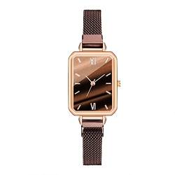 Ainiyo Uhr Damen Armbanduhr Damenuhren Quarzuhr Watch für Frauen Damen, Damen Casual Fashion Quarz Edelstahl Mesh Armband Uhr Mädchenuhr Damenuhr Kaffee von Ainiyo