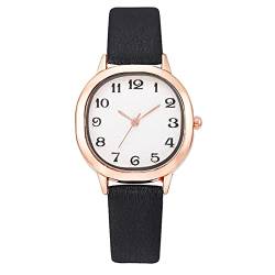 Ainiyo Uhr Damen Armbanduhr Damenuhren Quarzuhr Watch für Frauen Damen, Damen Gürteluhr Luxus Roségold Border Uhren Damen Casual Uhr Mädchenuhr Damenuhr Schwarz von Ainiyo