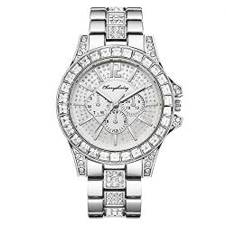 Ainiyo Uhr Damen Armbanduhr Damenuhren Quarzuhr Watch für Frauen Damen, Damen Luxus Diamantuhr Quarzuhren Edelstahlarmband Mädchenuhr Damenuhr von Ainiyo