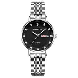 Ainiyo Uhr Damen Armbanduhr Damenuhren Quarzuhr Watch für Frauen Damen, Mädchenuhr Damen Quarz Armbanduhren Edelstahl Band Strap Spin Watch Damenuhr Geburtstagsgeschenk von Ainiyo