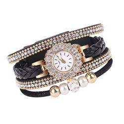 Uhr Damen Analog Quarz Armbanduhr Damenuhr Marken Luxus Uhren Quarzuhr Watch Geschenk für Teenager Mädchen Frauen Damenuhren Mode Vintage Weave Wrap Quarz Armbanduhr Armband von Ainiyo